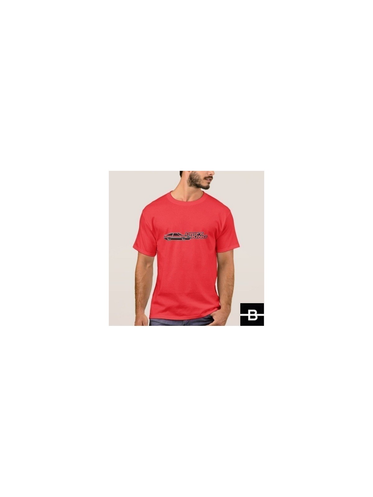 T-shirt męski DRIFT KING czerwony